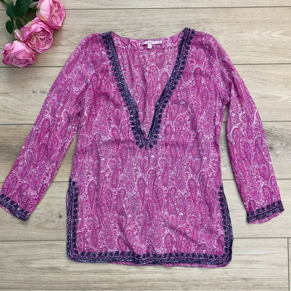 Calypso St.Barth | Yavia | Embellished Paisley Tunic Resort Resortwear Luxury - Picture 2 of 11